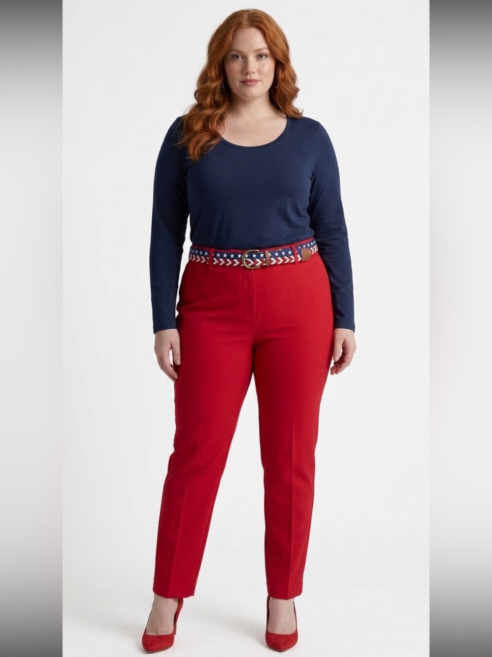Bundle 0f Three Plus Size Navy White Brown Long Sleeve T-Shirts